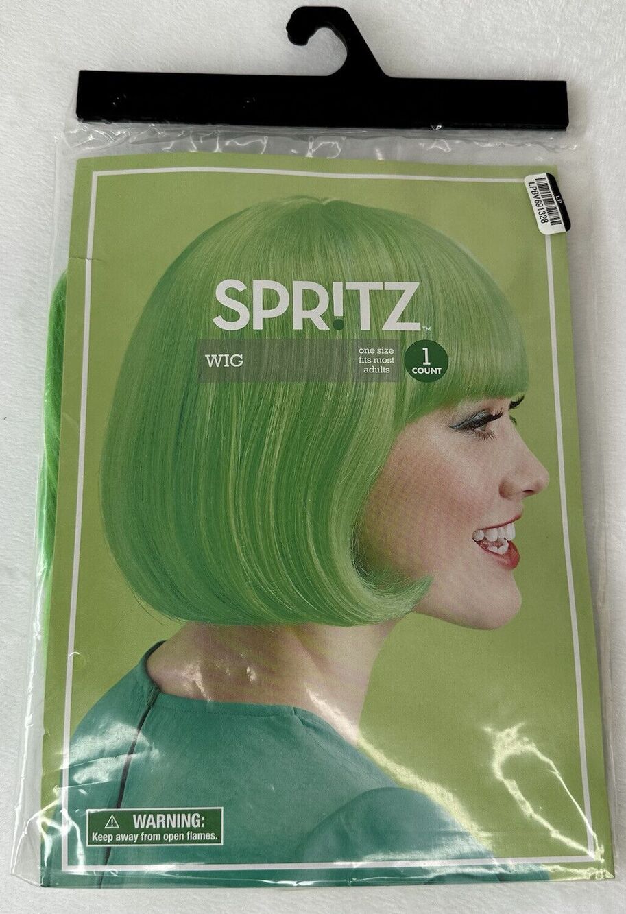 Spritz Wig Neon Lime Green Bob Bangs Witch Anime Cosplay Halloween Oz Fairy Evil